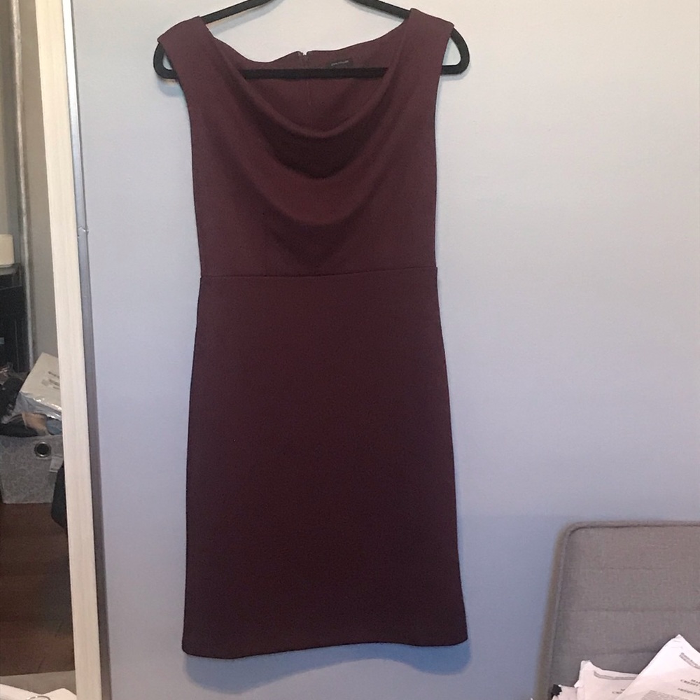 Ann Taylor burgundy (wine) cowl neck dress 0